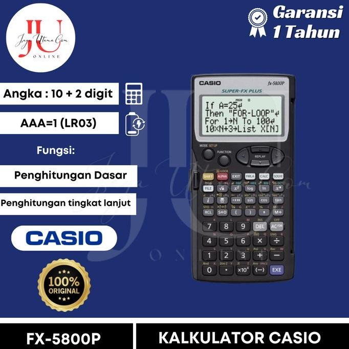 

Kalkulator Casio Fx-5800P - Scientific Calculator/Ilmiah/Sekolah
