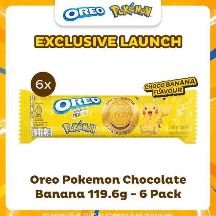 

Oreo Pokemon Biskuit Chocolate Banana 119.6g - 6 Pack