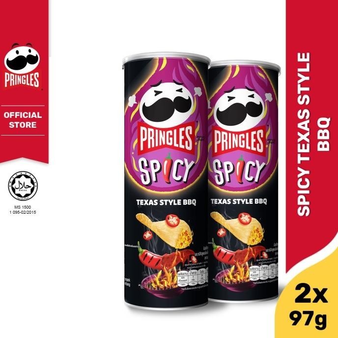 

[BUNDLE 2pcs] Pringles Spicy Texas Style BBQ Keripik 97g