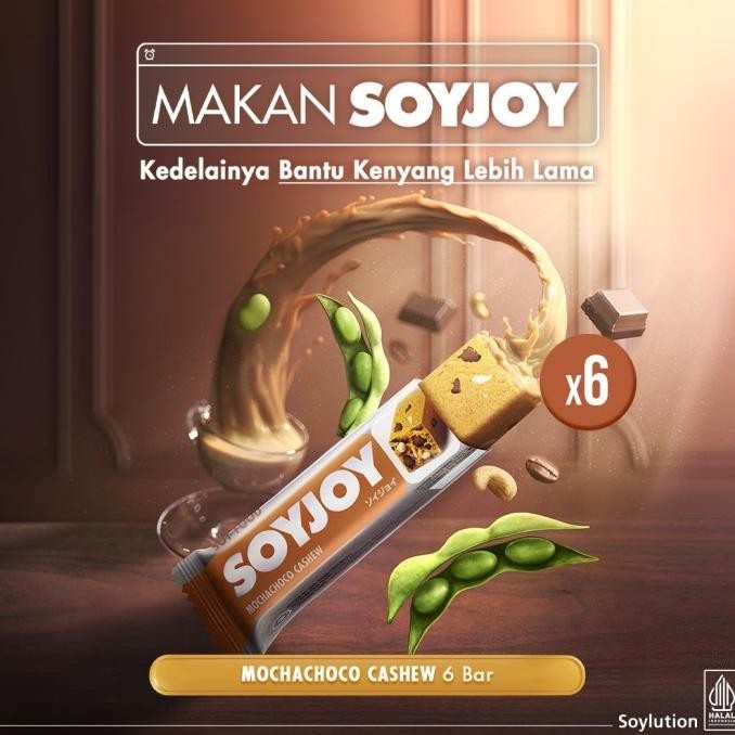 

SOYJOY Snack Bar Kedelai Mochachoco Cashew isi 6 Bar