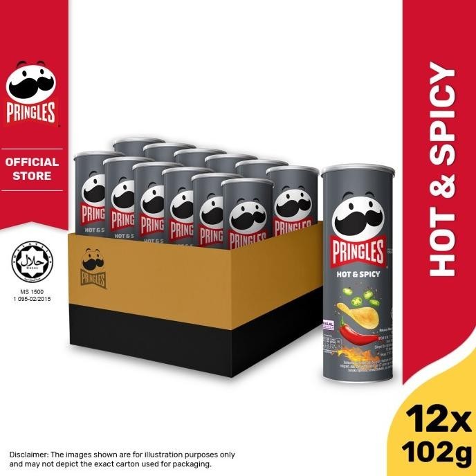 

[CARTON DEALS] Pringles Hot Spicy Keripik 102gr (12 Pcs)