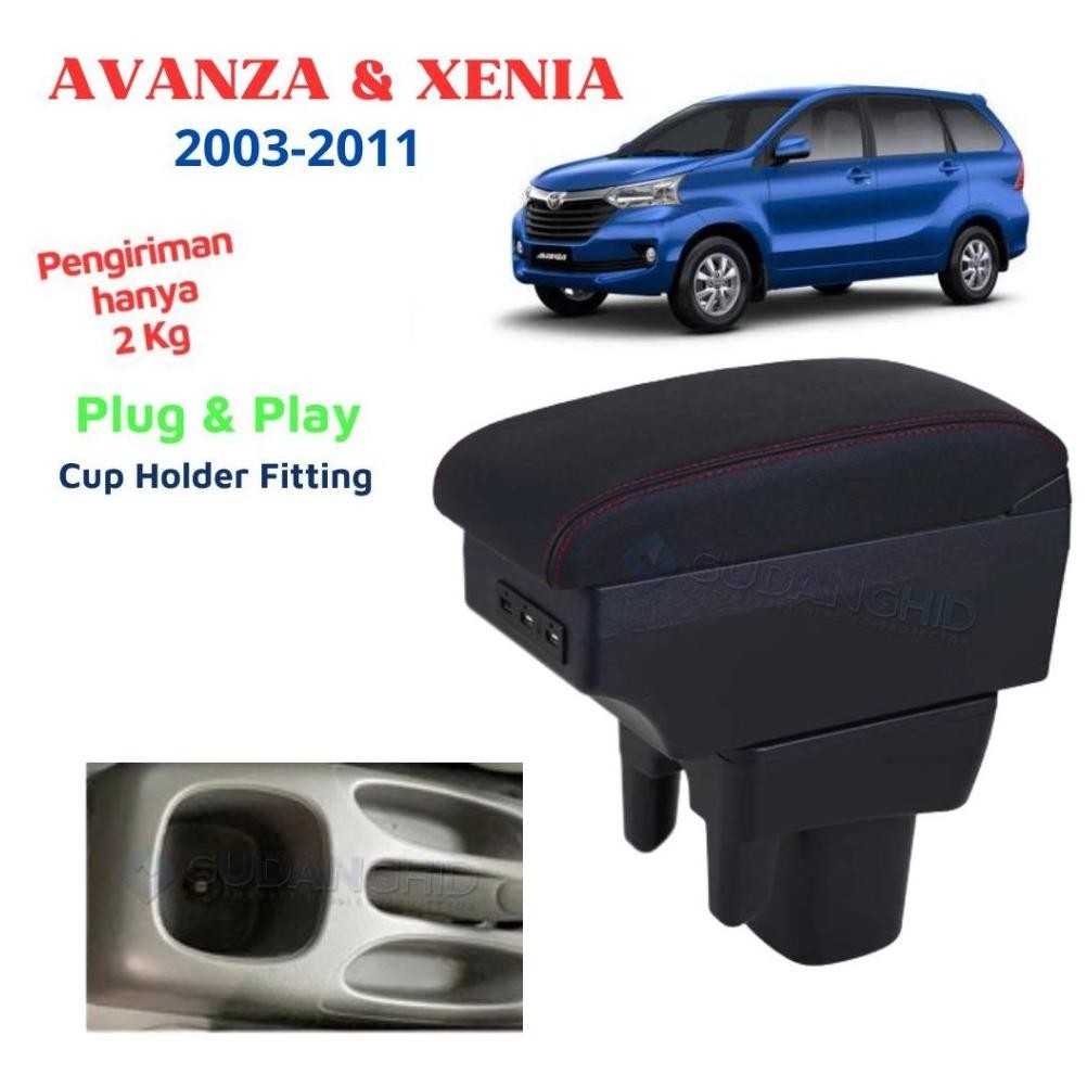 Armrest Mobil Toyota Avanza Daihatsu Xenia 2003 2011 USB Charger LED