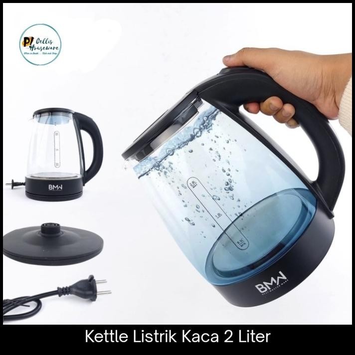 TEKO LISTRIK BODY KACA 2 LITER ELECTRIC KETTLE LOW WATT