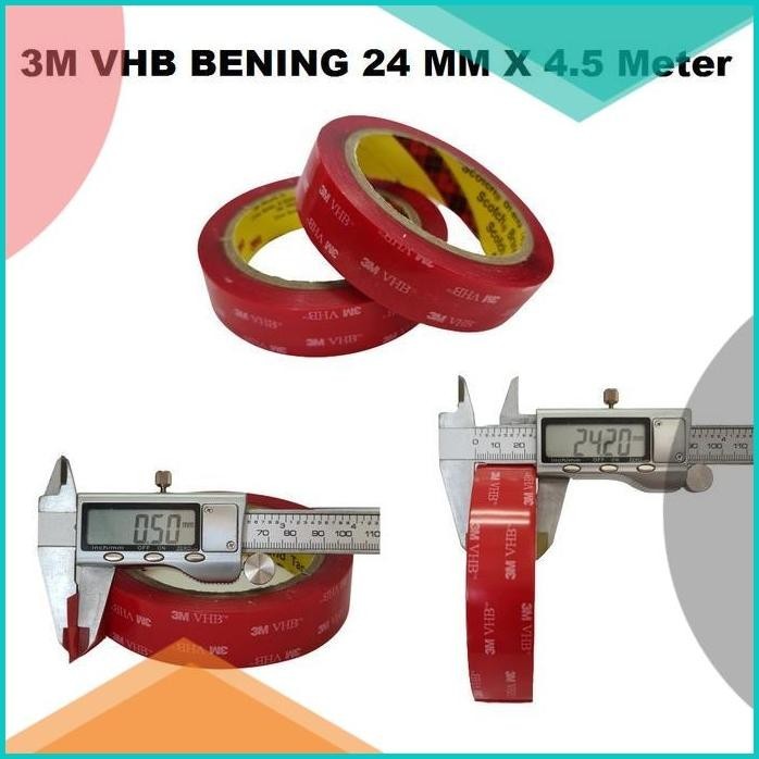 

Double Tape 3M VHB Doubletape Transparan Bening 24MM x 4.5M Automotive