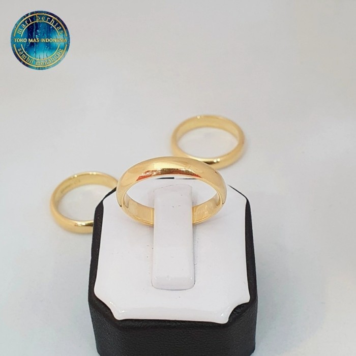 Cincin polos emas asli pria dan wanita kadar 375 cincin couple