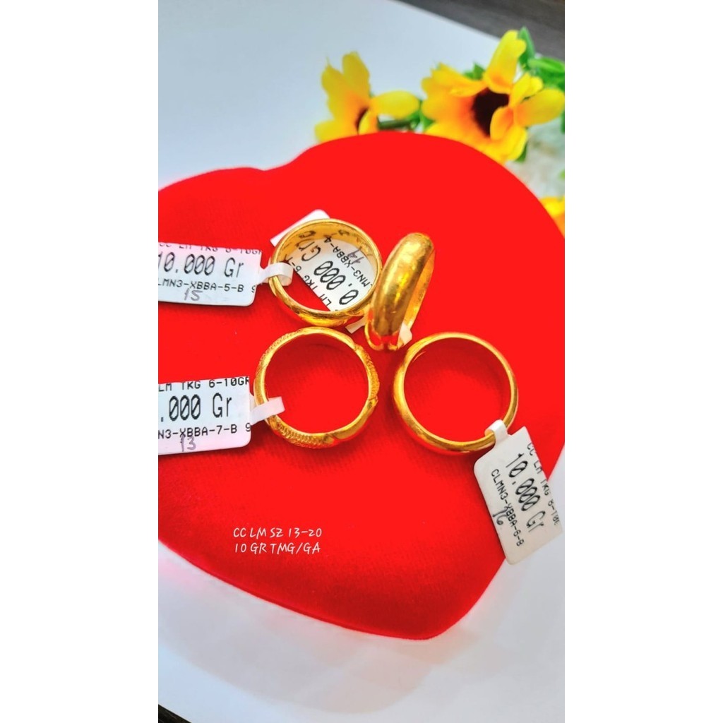 CINCIN EMAS LM KADAR 99 BELAH ROTAN BRT 10 GR SZ 13-20 TMG/GA