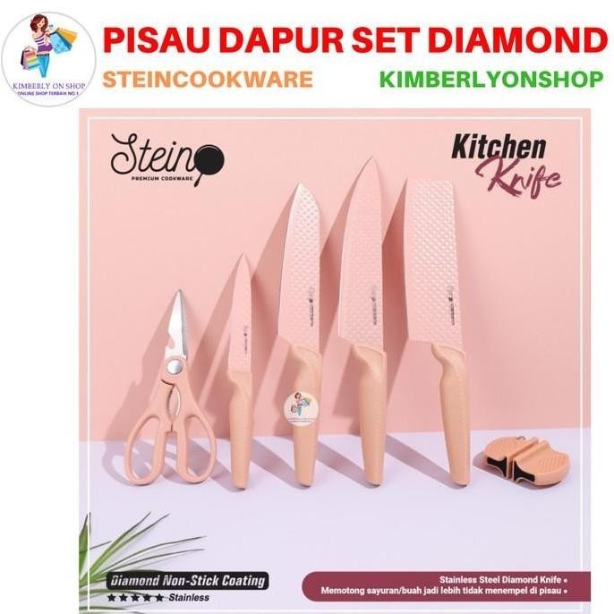 Pisau Diamond Knives Set 6 In 1 Pisau Dapur Stein Cookware Original Gustiilasaa