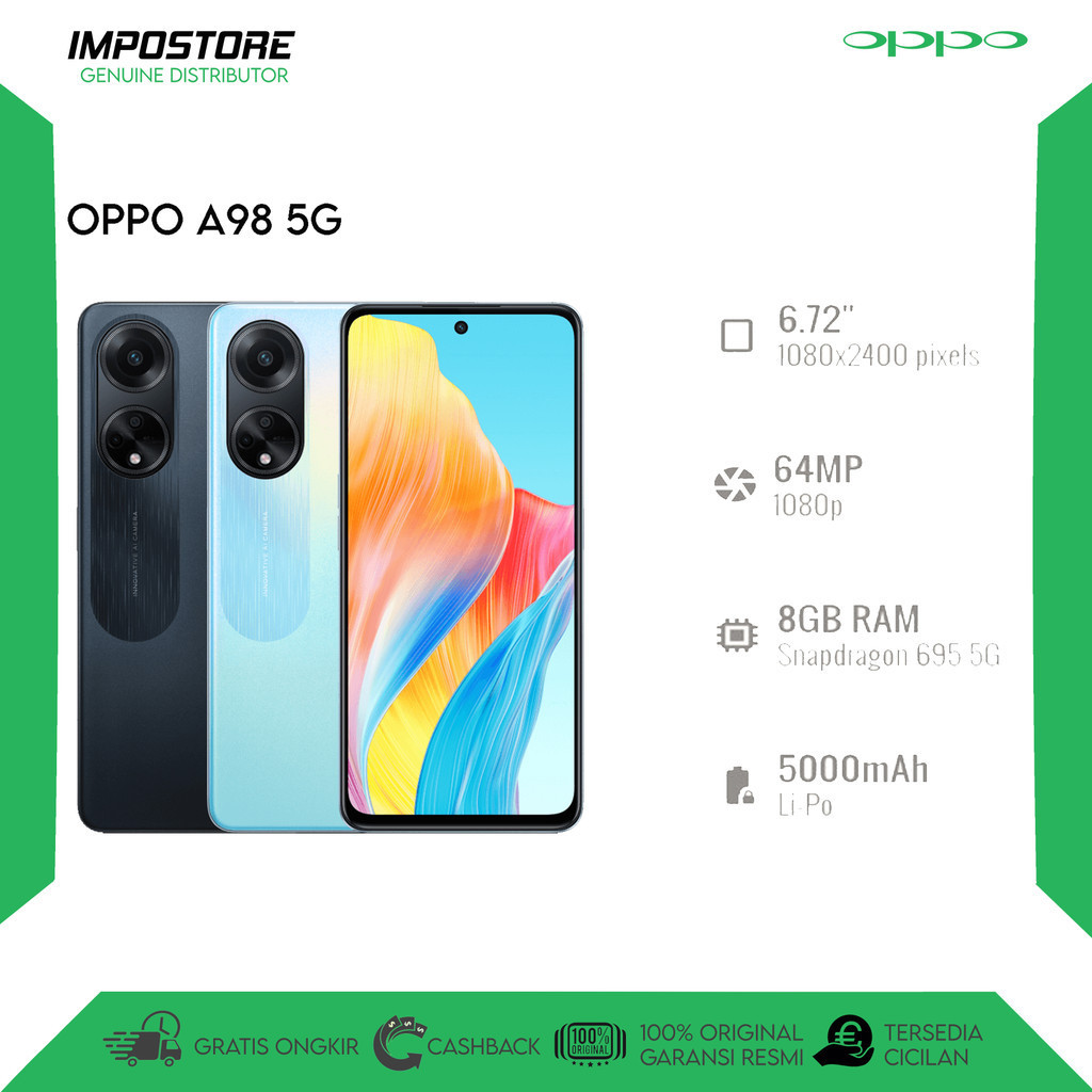 OPPO A98 5G - 8/256 GB - SNAPDRAGON 695 - REPACK