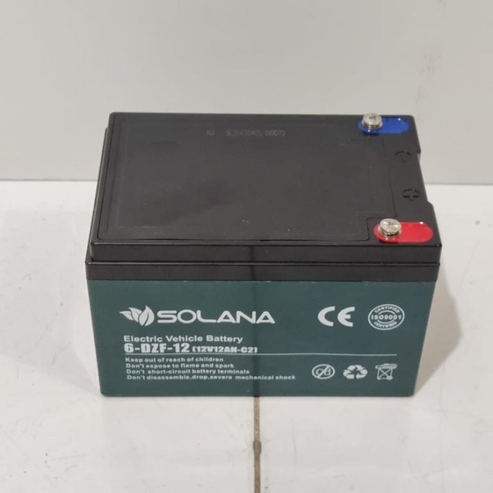 Aki Solana Evb 6Dzf12 12V 12Ah/ Baterai Sepeda Listrik 12V 12Ah