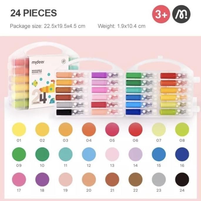 

Mideer Washable Round Tip Marker Spidol Anak Drawing Menggambar