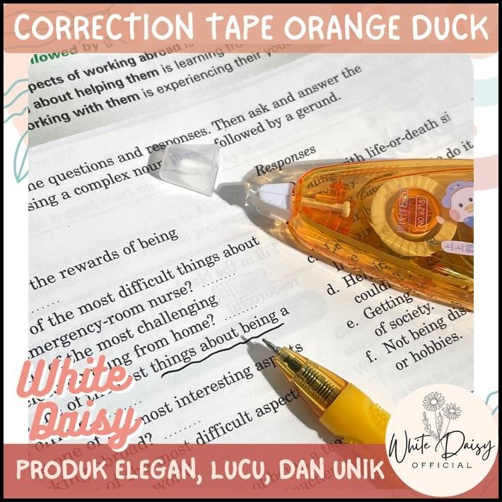 

TERMURAH CORRECTION TAPE ORANGE DUCK PREMIUM MOTIF BEBEK LEMBUT + PULPEN LUCU !!!!