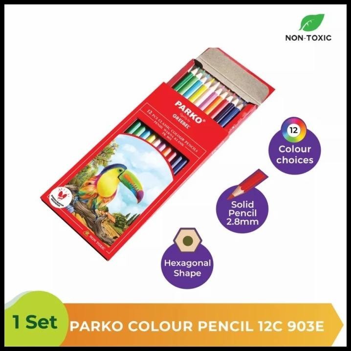 

TERMURAH PENSIL WARNA PARKO BY GREEBEL LONG 12 PCS 12 WARNA 12C 903E PANJANG !!!!
