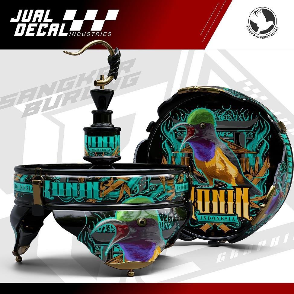 Stiker Tebok Sangkar Burung Konin Indonesia Decal Kandang Kolibri Ninja Lovebird Custom