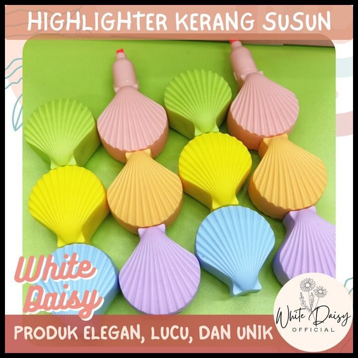 

BEST DEAL HIGHLIGHTER KERANG SUSUN PREMIUM BENTUK CLAMP WARNA PASTEL 1 SET ISI 6 !!!!!