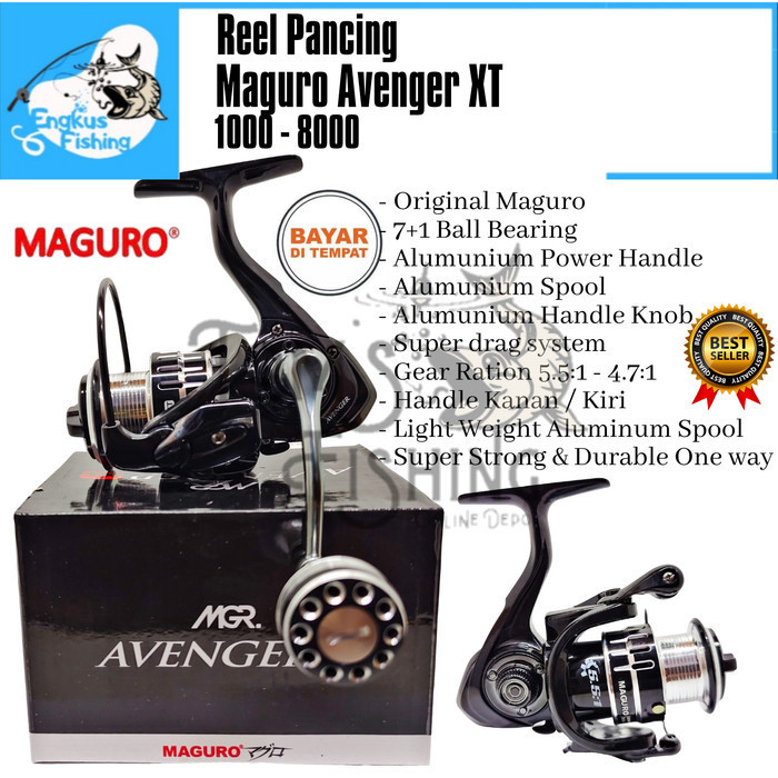 Reel Pancing Maguro Avenger XT 1000 - 8000 ( 7+1 Bearing) Power Handle