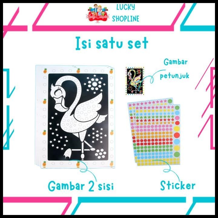 

DISKON MAINAN EDUKASI MENEMPEL STICKER / LABEL DOT KARAKTER BERGAMBAR MEWARNA !!!!!!