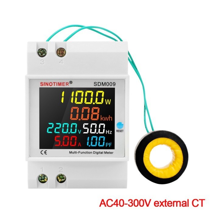 Kualitas terbaik] TAFFWARE Meteran Listrik Digital Display Din Rail Single Phase 300V D5