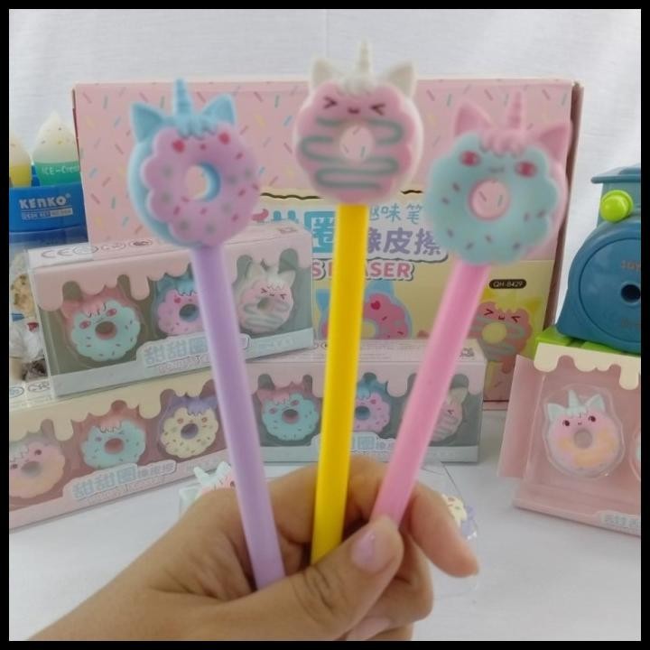 

BEST DEAL PENGHAPUS FANCY DONUT UNICORN ISI 3 PCS HARGA TERMURAH STIP ERASER HAP !!!!!!!