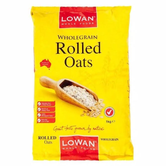 

Lowan Whole Grain Rolled Oats 1kg Oat utuh BS