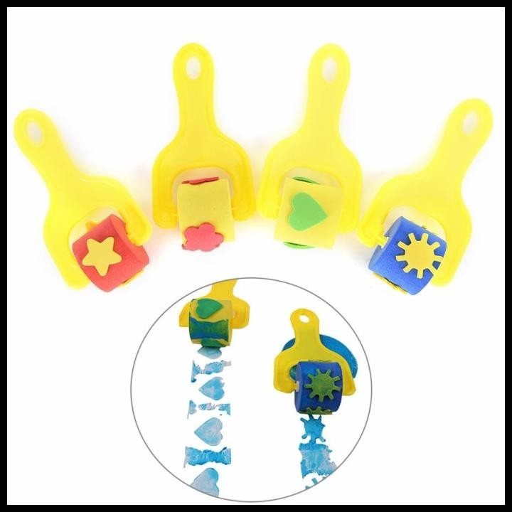 

TERMURAH MAINAN ANAK KUAS LUKIS EVA ROLLER STAMP ISI 4 !!!!