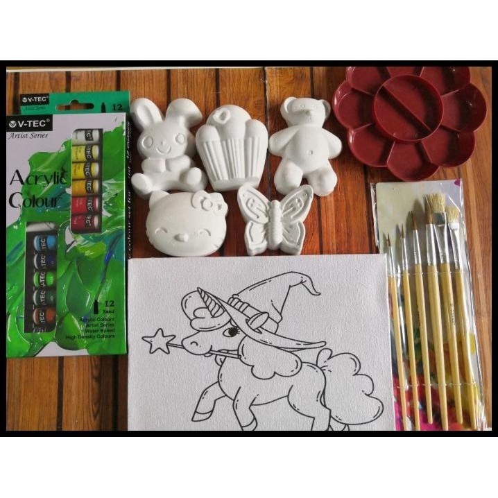 

TERMURAH RAWKSTAR PAINTING KIT - PAKET MELUKIS KANVAS & PATUNG GYPSUM !!!!!