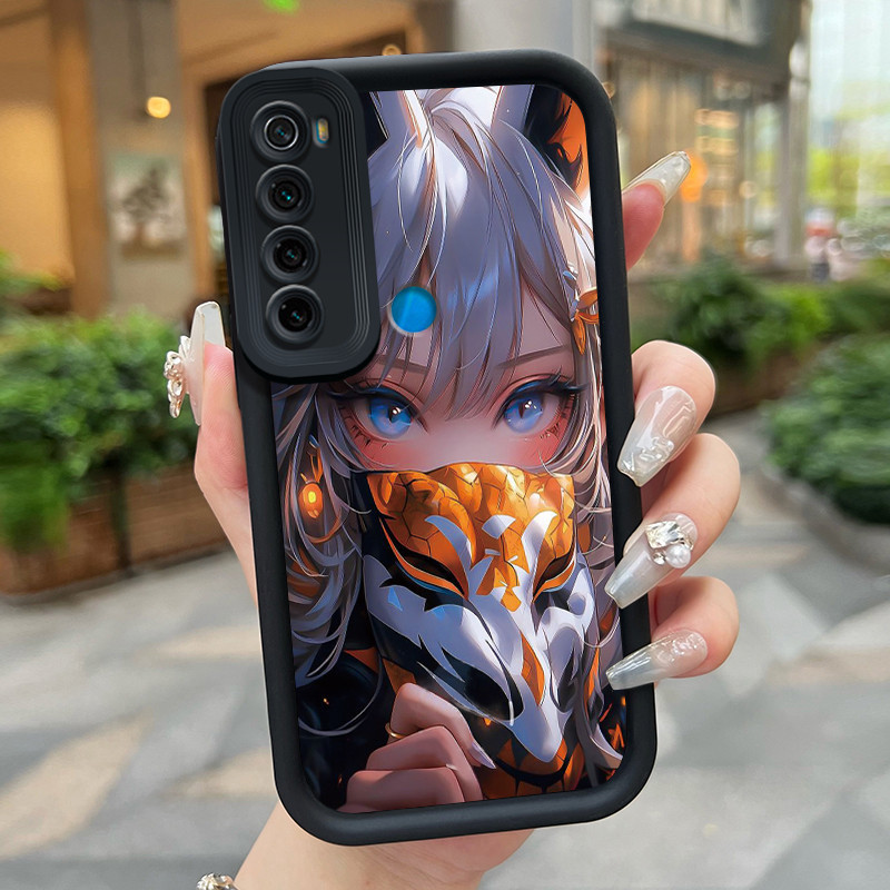 Casing Hp Xiaomi Redmi Note 8 Redmi Note 8T Redmi Note 8 Pro Case Gadis Rubah Anime Lucu Hitam Silik