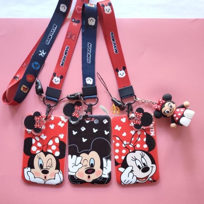 

Tempat Kartu Unik / Card Holder Tali Motif Mickey & Minnie Imut