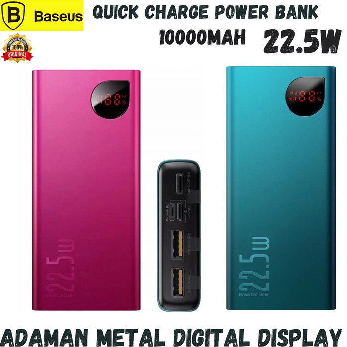 Power Bank Baseus Adaman Digital Display 22.5W Quick 10000Mah Original