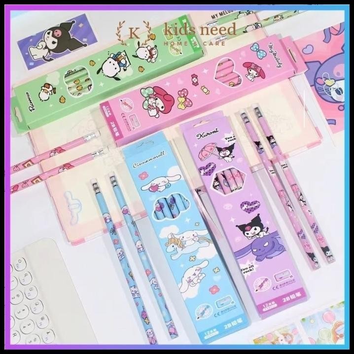 

TERMURAH (12 PCS) PENSIL 2B KARAKTER SANRIO / PENCIL KAYU 2B FANCY KARTUN LUCU !!!!!!