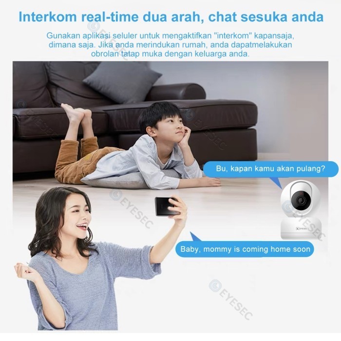 Eyesec Ip Camera 4Mp Smart Cctv Indoor Wifi Kamera Ptz 3X Zoom Optik