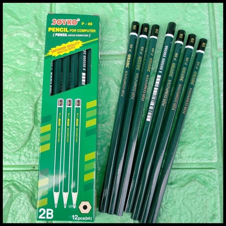 

TERBARU 1 PACK PENSIL 2B JOYKO P-88 PENCIL FOR COMPUTER KOMPUTER ISI 12PCS !!!!