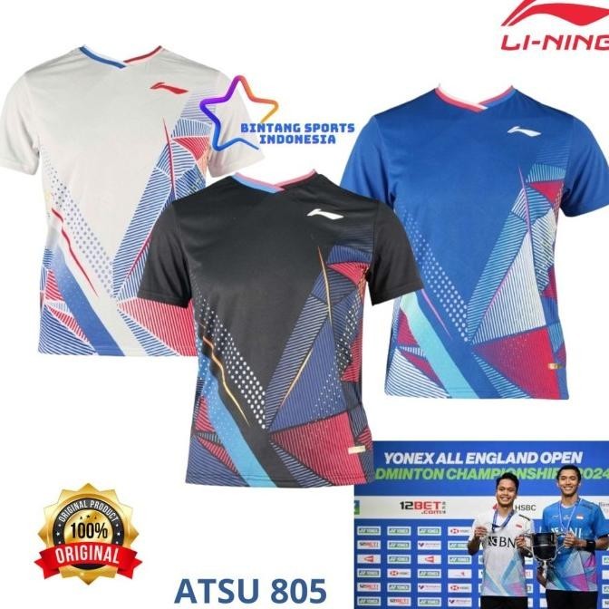 Baju Lining Badminton Jersey Lining All England Atsu805 Atsu 805 Origi Premium Berkualitas