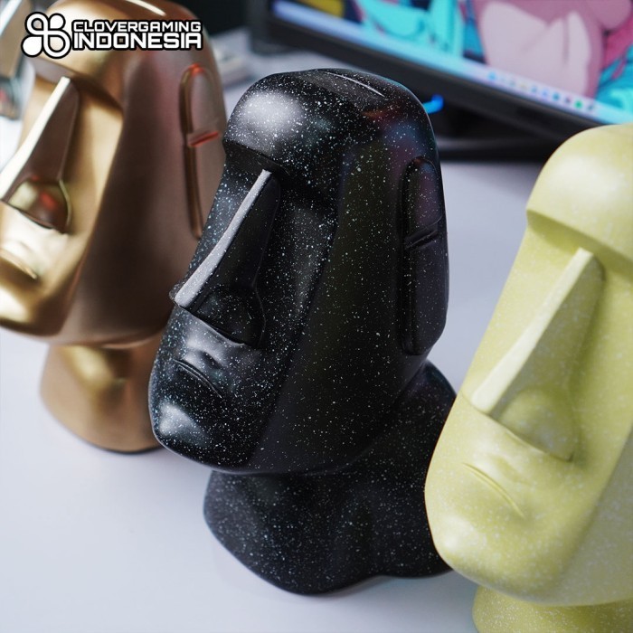 Emot Batu Stand Headset Tissue Box Easter Moai Emote Statue