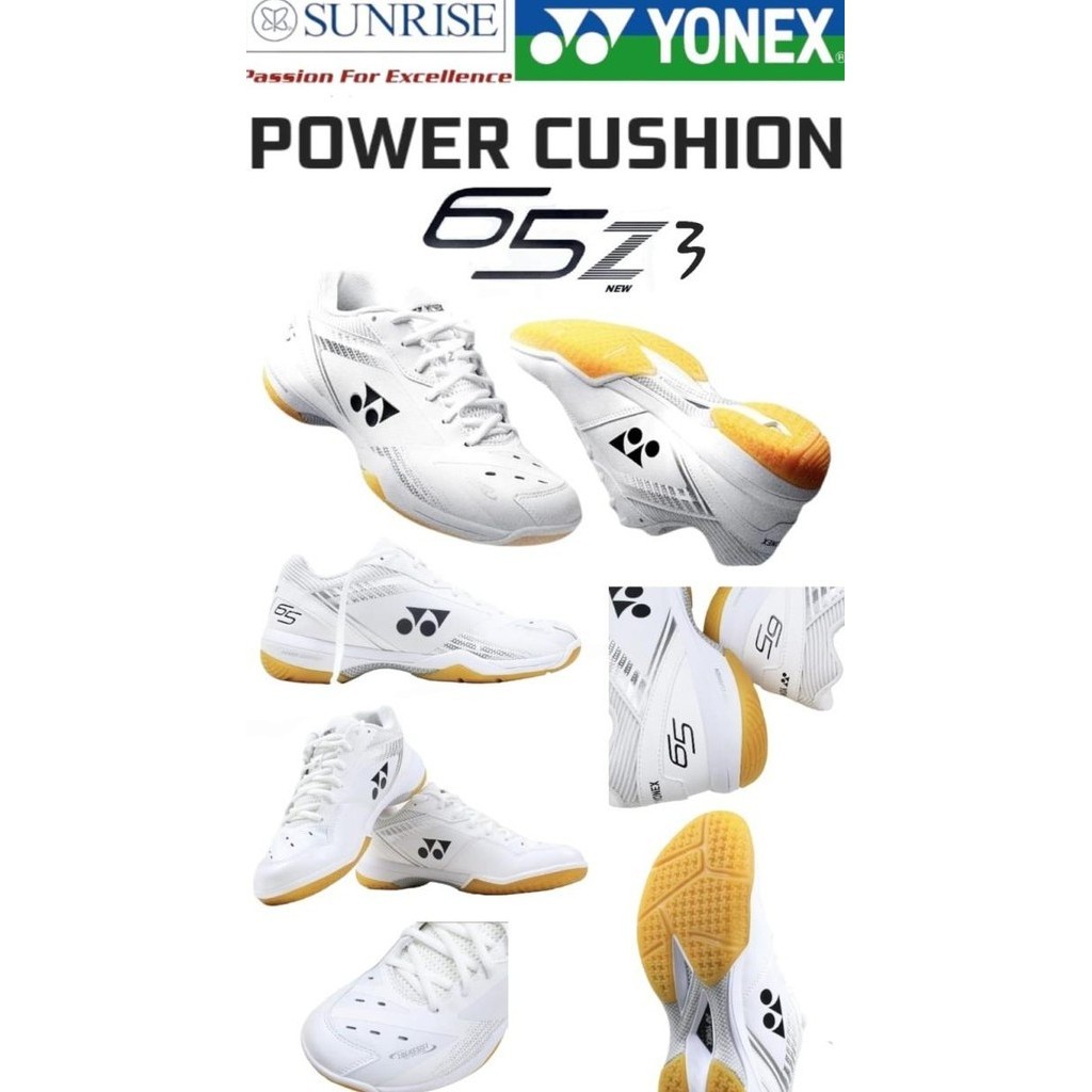 Sepatu Badminton Yonex Shb 65 Z3 Men / Shb65Z3Man Mex White Original Premium Berkualitas