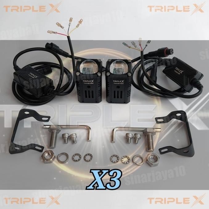 triple x x3 x1 lampu led tembak kecil mini proji kabut motor mobil ori
