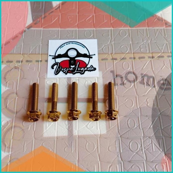 BAUT PROBOLT warna GOLD untuk VELG MARUS VESPA MATIC 13m4yZ4 last stok
