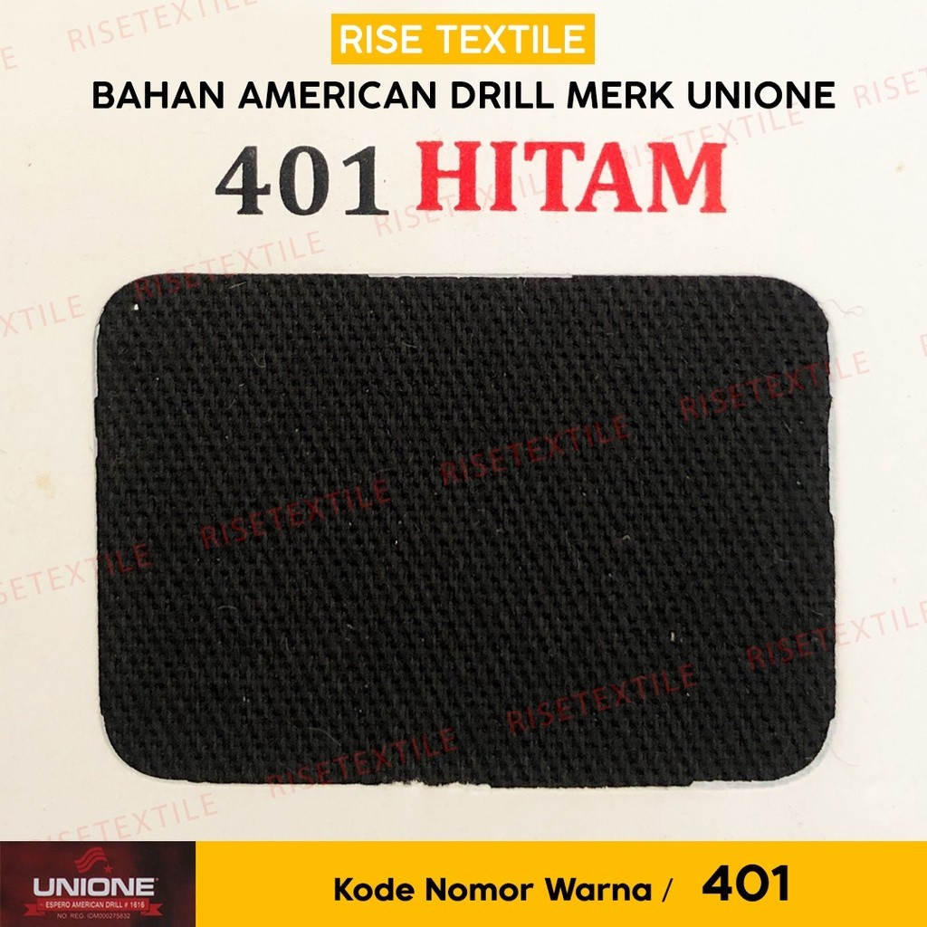 Bahan American Drill UNIONE Kain Rollan Bahan Seragam Kain Celana Kain Kemeja Warna Hitam Nomor 401