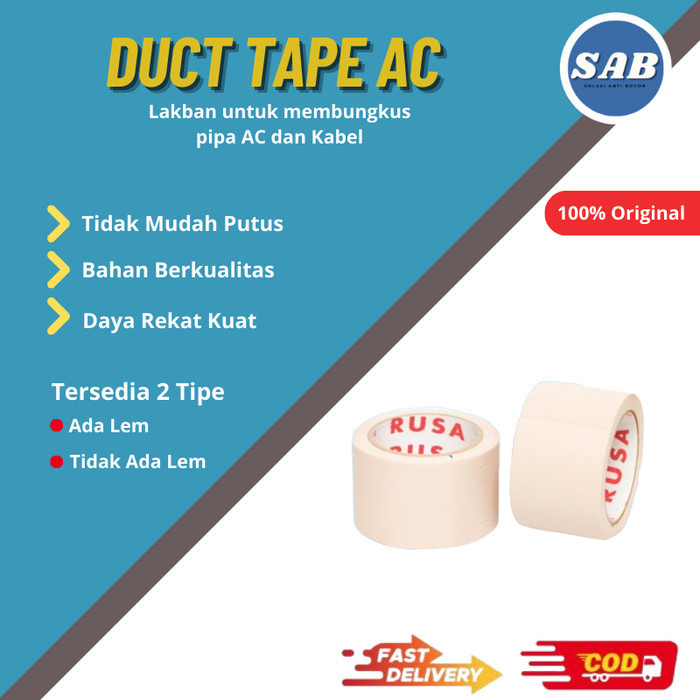 

Isolasi AC Pasific Ductape Lakban Pipa AC Lem dan Non Lem Premium