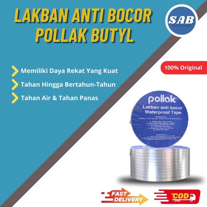 

Lakban Almunium Foil Waterproof Tape Tambal Bocor Atap Anti Air 5cmx5M