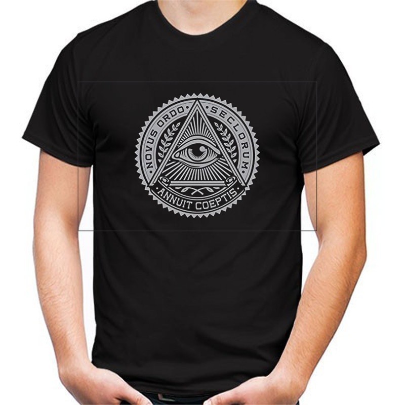 Kaos T Shirt Pria Freemason Iluminati Illuminati