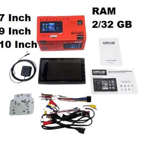 Headunit ANDROID Deckless Double din mobil TV Orca 9988 7 9 10 inch