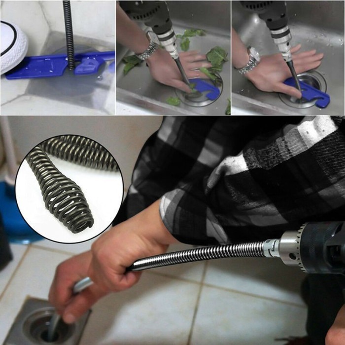 Joxi (Kawat Pembersih Saluran Pipa Mampet Dengan Adaptor Bor Panjang)