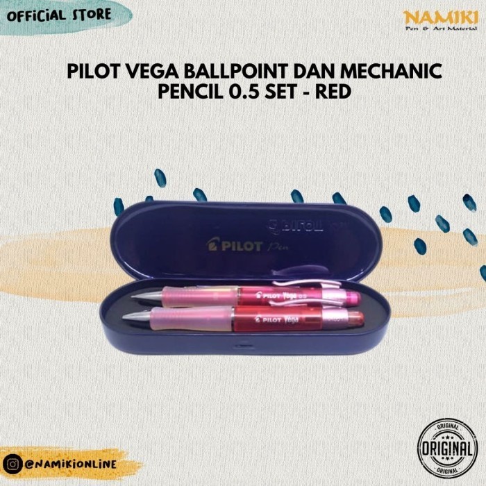 

Pilot Vega Ballpoint dan Mechanic Pencil 0.5 Set - Red