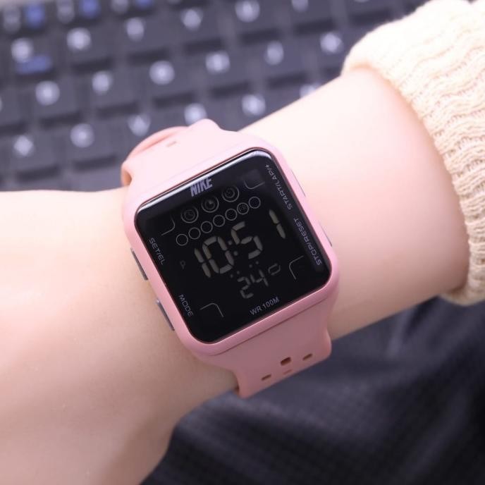 Jam tangan wanita pria nike digital kotak