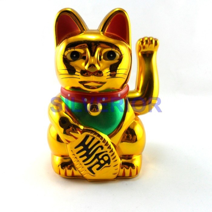 KUCING HOKI KEBERUNTUNGAN GOOD FORTUNE LUCKY CAT MANEKI NEKO BATERAI