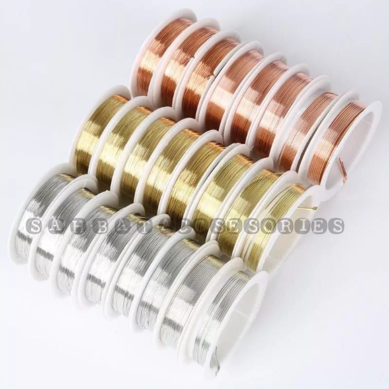 Tali Kawat Tembaga 0.3/0.4/0.5/0.6/0,8mm Untuk Membuat Perhiasan Kerajinan DIY