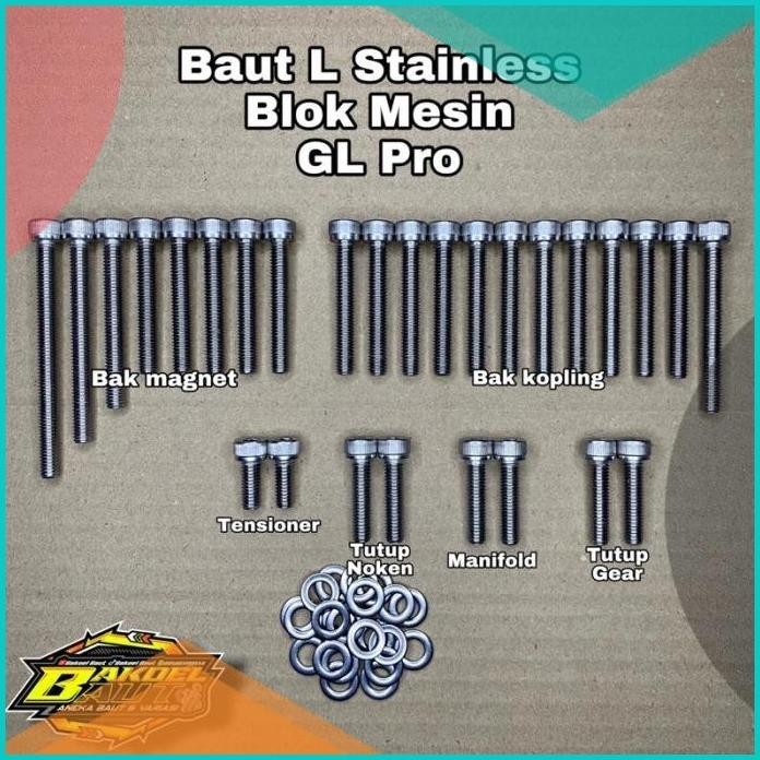 baut blok mesin GL pro/ max baut l stainless asli 100% 13m4yZ4 onderdi