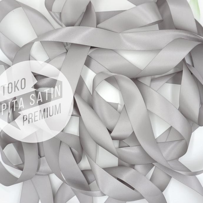 Pita Kado Double Face Satin Ribbon 1/2.5cm Light Silver Grey