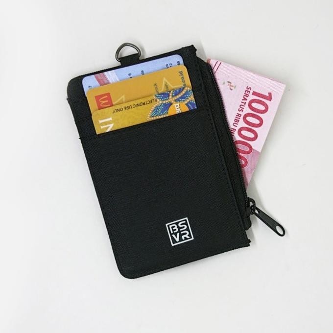 

ID card holder / dompet id card & tali gantungan - black BS01