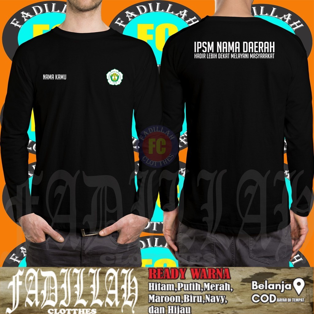 Baju Kaos IPSM Ikatan Pekerja Sosial Masyarakat Gratis Nama dan Nama Daerah Kamu DB Lengan Panjang D